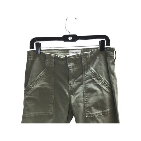 Frame Pants Women's Size 27 Green Tapered Leg Cotton Blend - Picture 7 of 8